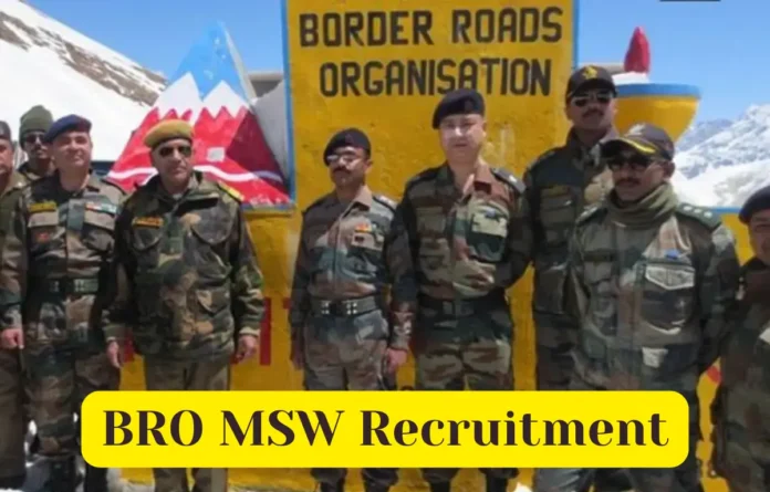 BRO MSW Recruitment 2025 Notification Out for 411 Posts, Check Details