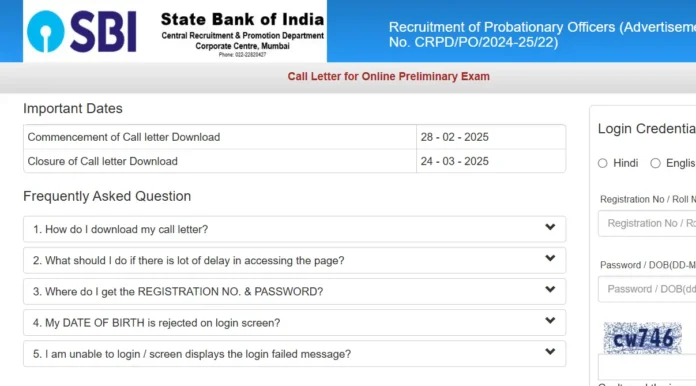 SBI PO Prelims Admit Card 2025 Out, Download Link at sbi.co.in