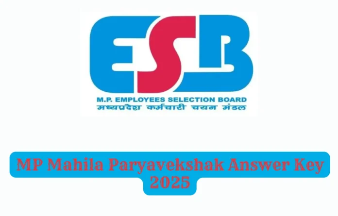 MP Mahila Paryavekshak Answer Key 2025, Mahila Supervisor Response Sheet