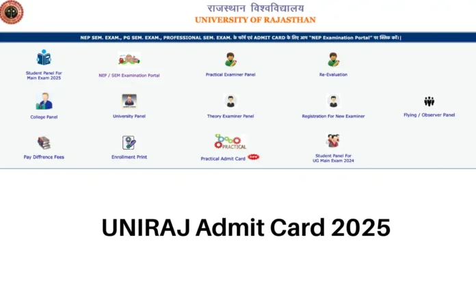 UNIRAJ Admit Card 2025 Out for UG 1st, 2nd, 3rd Year Exams