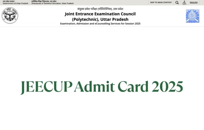 JEECUP Admit Card 2025 Out Today, UP Polytechnic Hall Ticket