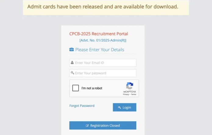 CPCB Admit Card 2025 Out for Written Exam, Call Letter Download Link