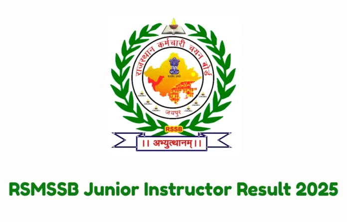 RSMSSB Junior Instructor Result 2025 Out, Merit List PDF for Welder, Wireman & Other Posts