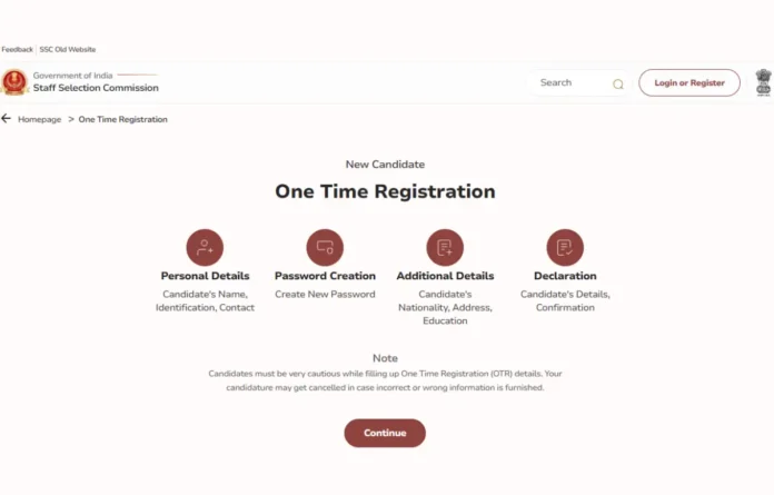 SSC OTR 2025 –  One-Time Registration Process, Link, and Aadhar Policy