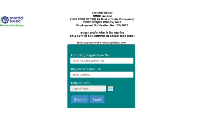 NMDC Admit Card 2025 Out, Hall Ticket Download Link